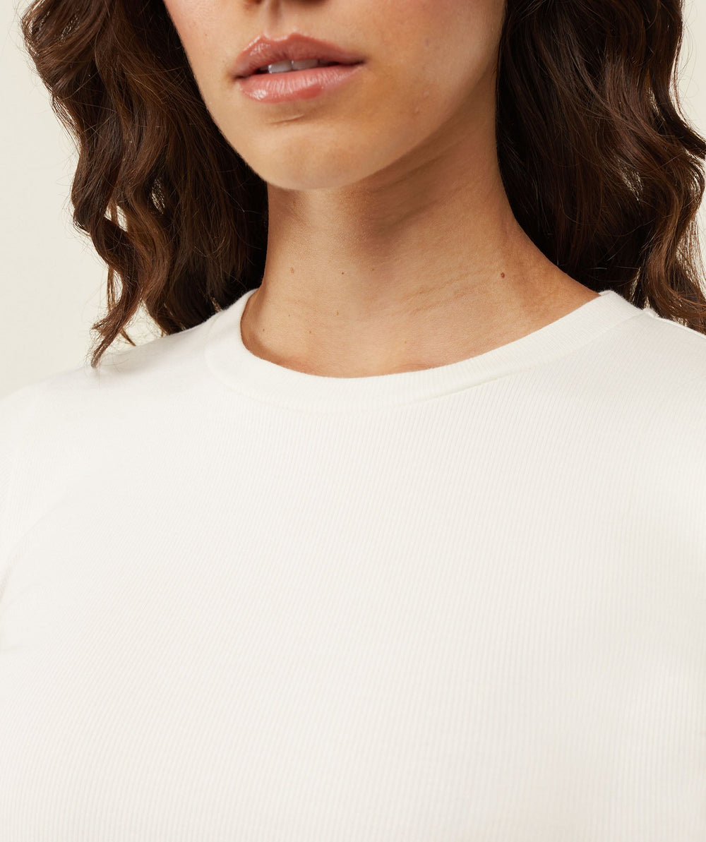 everywear Ribbed Tee Soft White