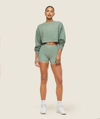 everywear Cropped Long Sleeve Tee Dollar Green