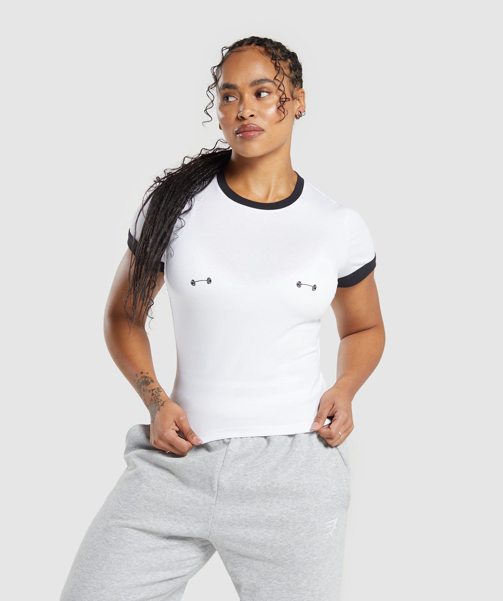 Lifting Graphic Baby T-Shirt White/Black