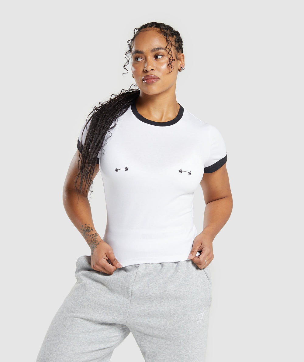 Lifting Graphic Baby T-Shirt White/Black