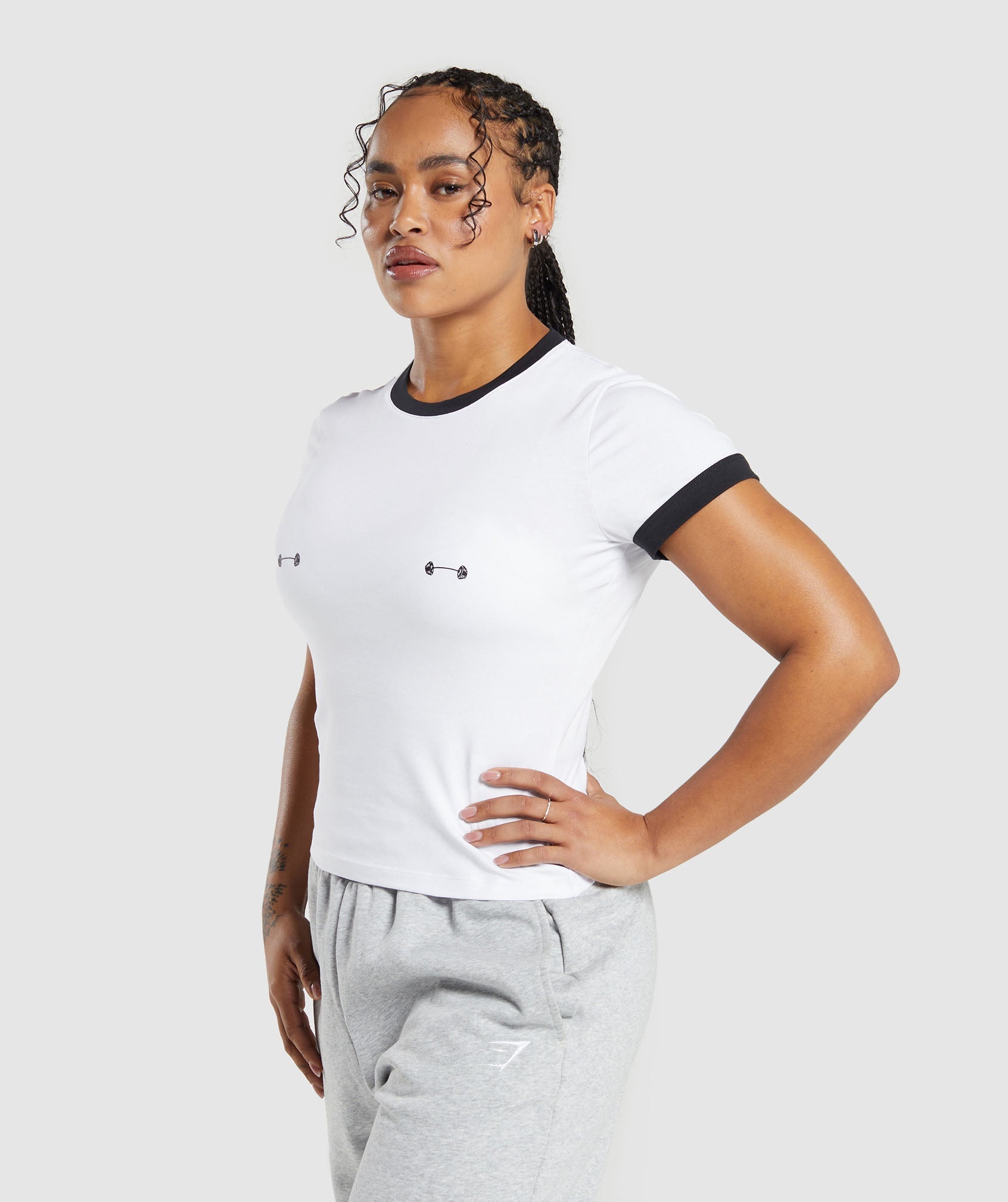 Lifting Graphic Baby T-Shirt White/Black