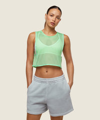 everywear Cropped Mesh Tank Bring It Green