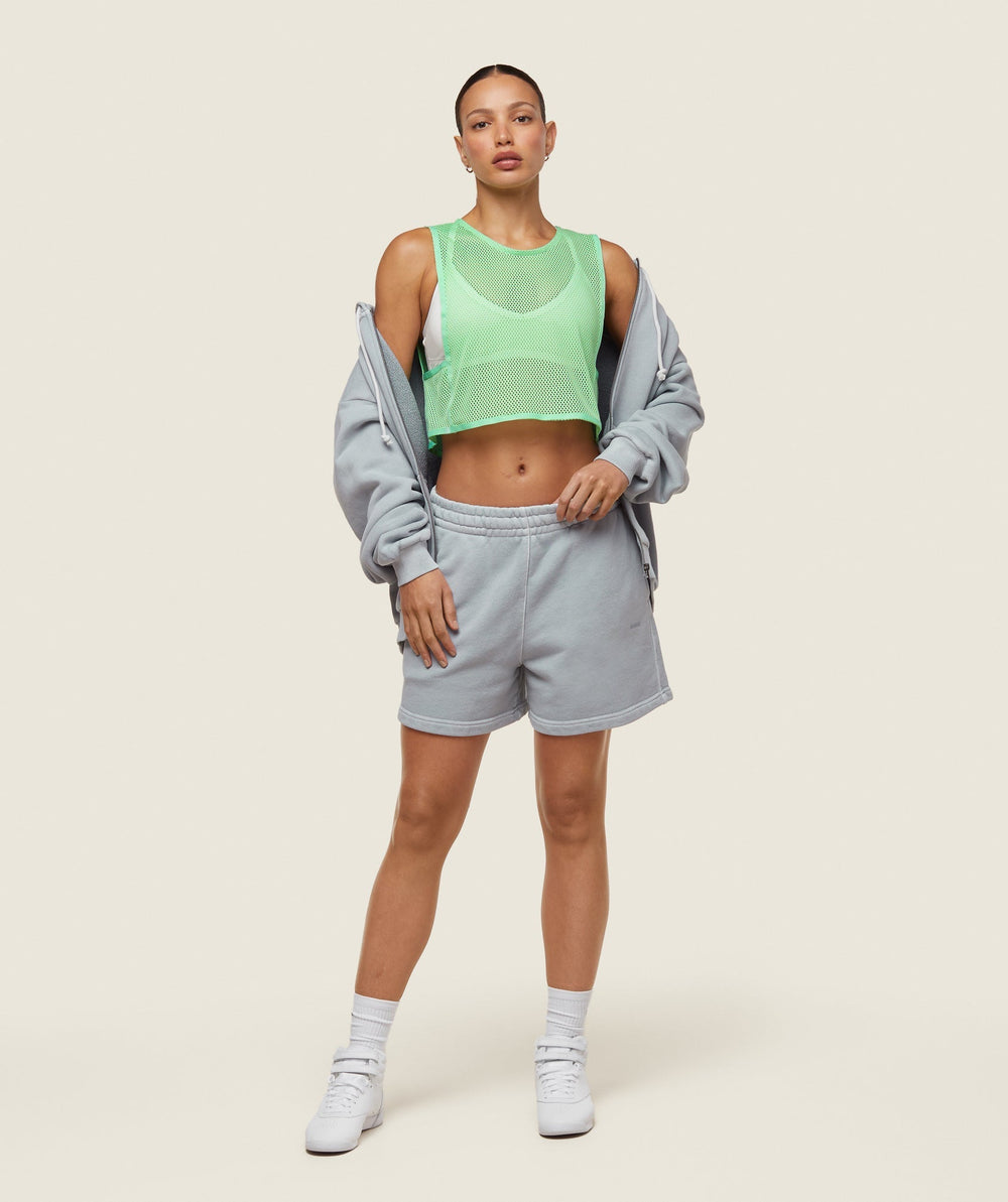 everywear Cropped Mesh Tank Bring It Green