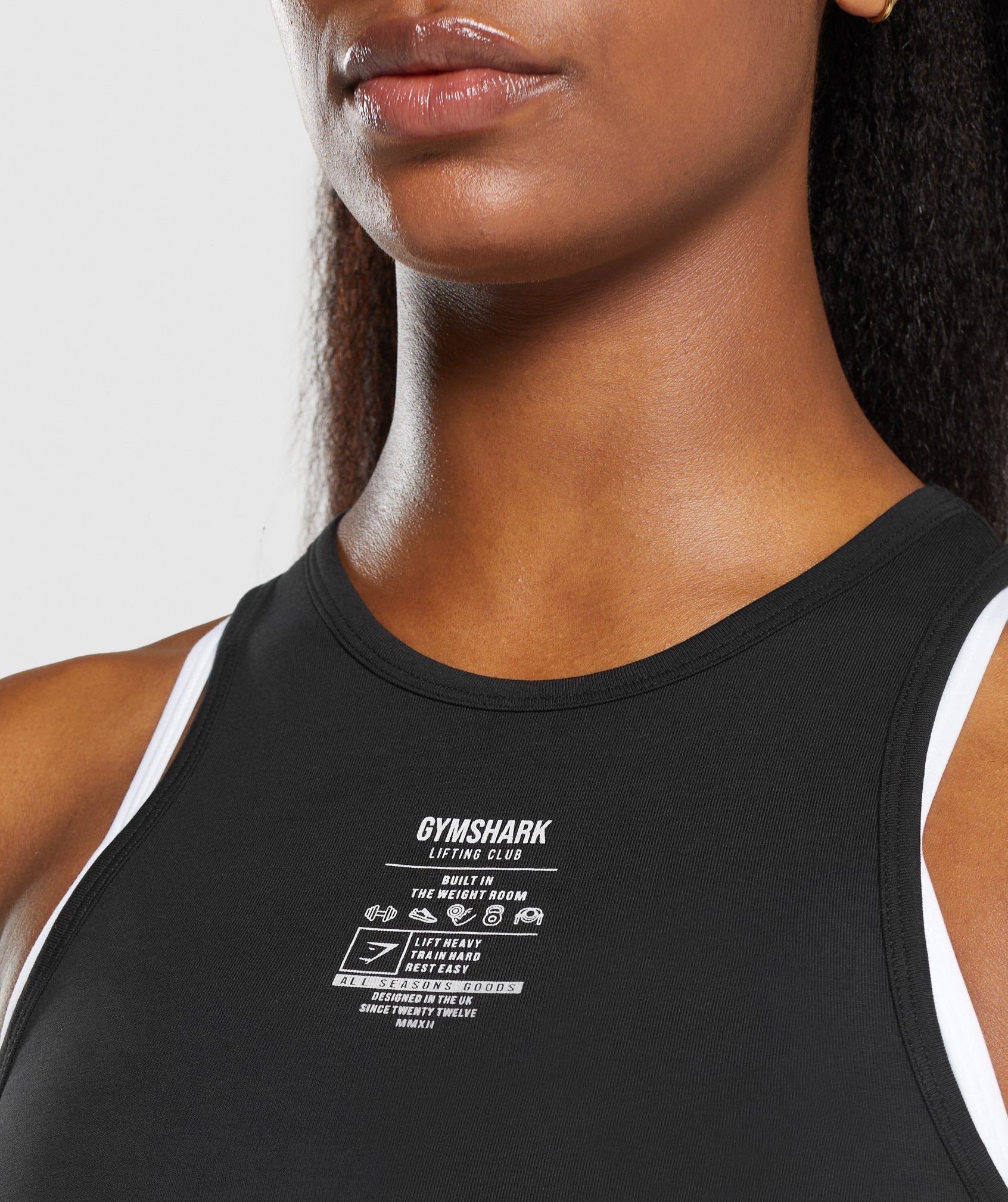 Care Label Graphic Cropped Tank Black