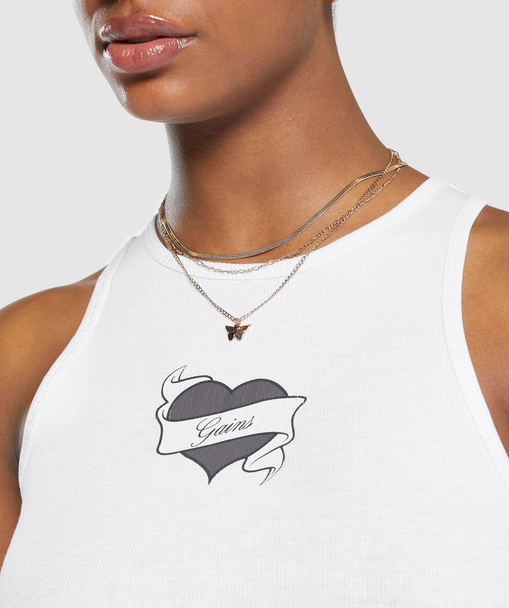 Tattoo Midi Tank White