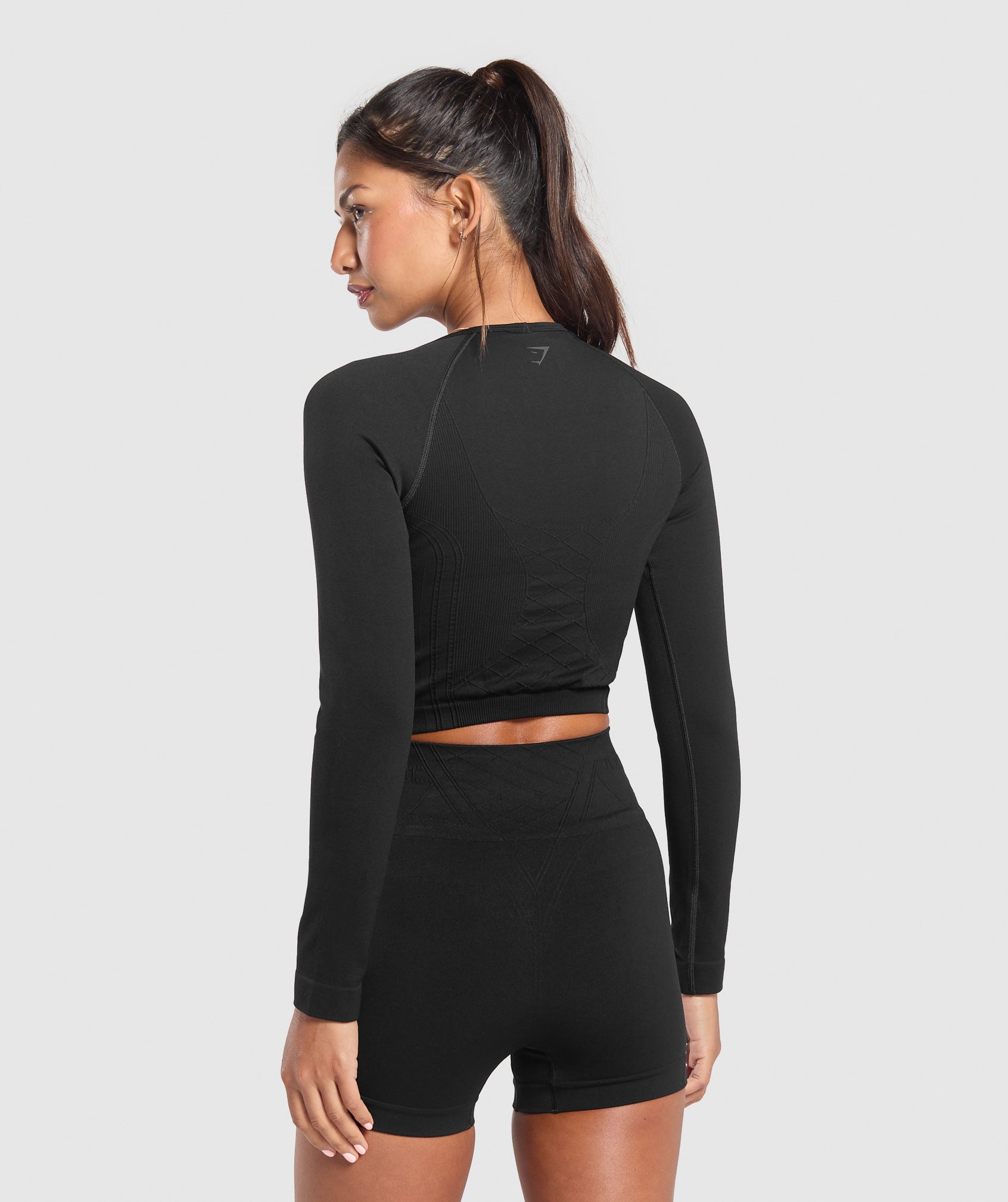 Corset Seamless Long Sleeve Top Black