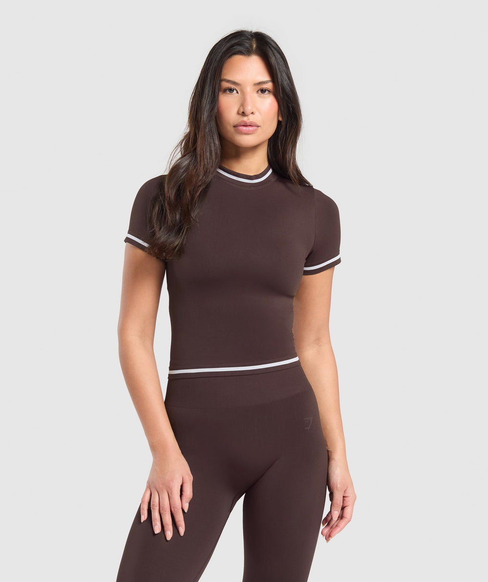 Contrast Seamless Midi Tee Heritage Brown