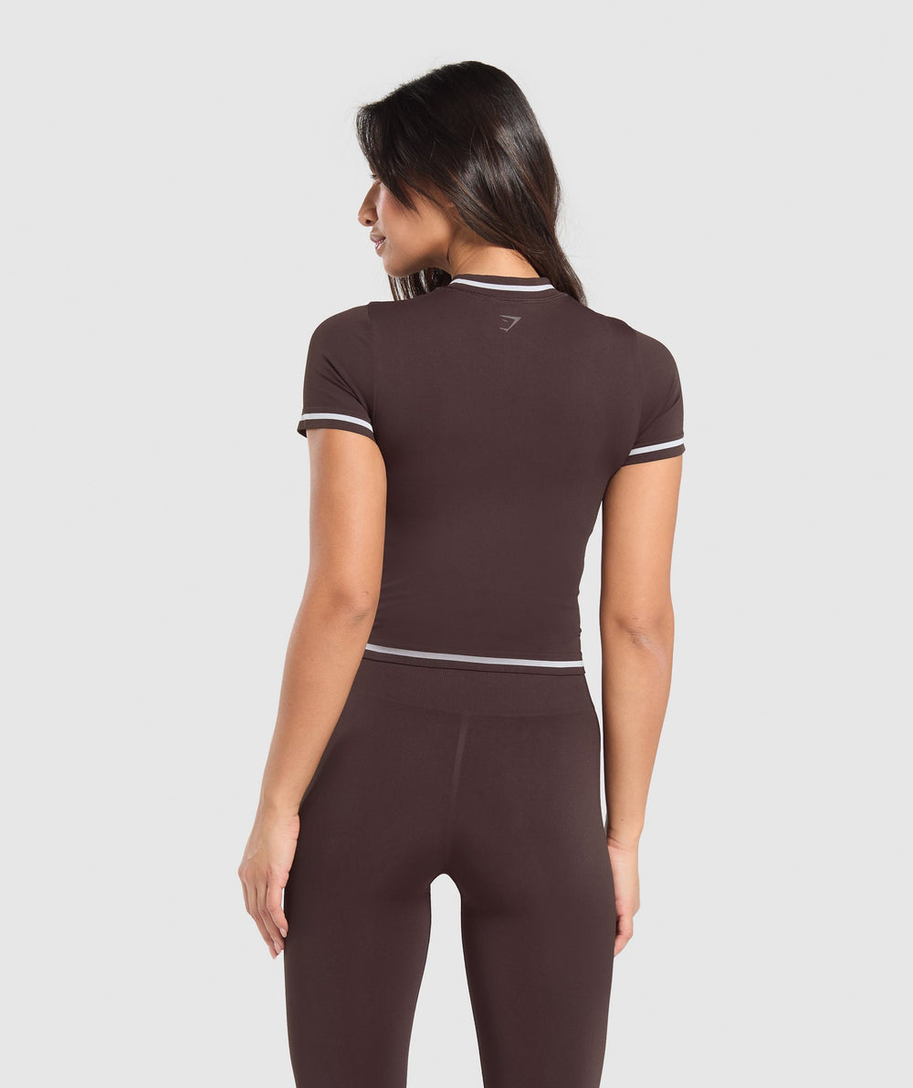 Contrast Seamless Midi Tee Heritage Brown