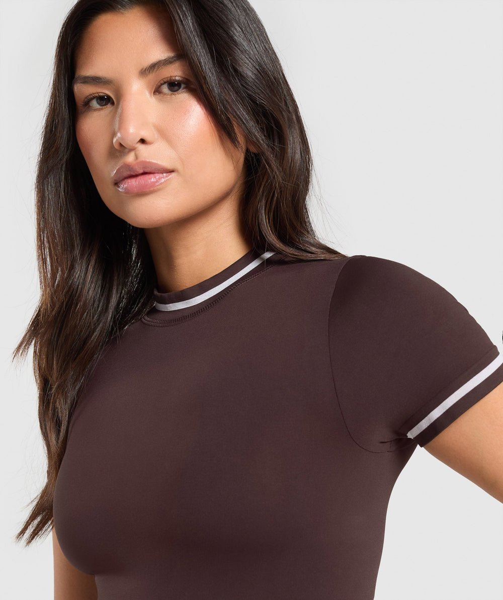 Contrast Seamless Midi Tee Heritage Brown
