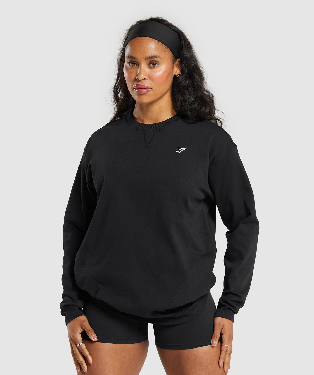 Heavyweight Cotton Long Sleeve Top Black