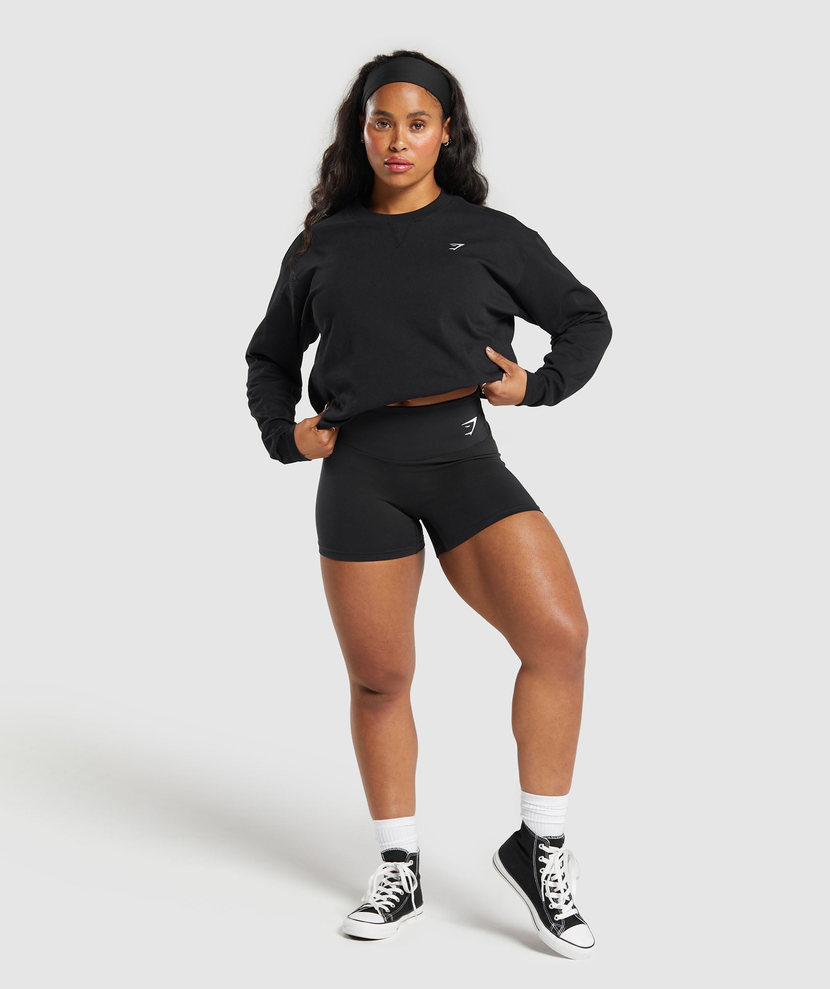 Heavyweight Cotton Long Sleeve Top Black