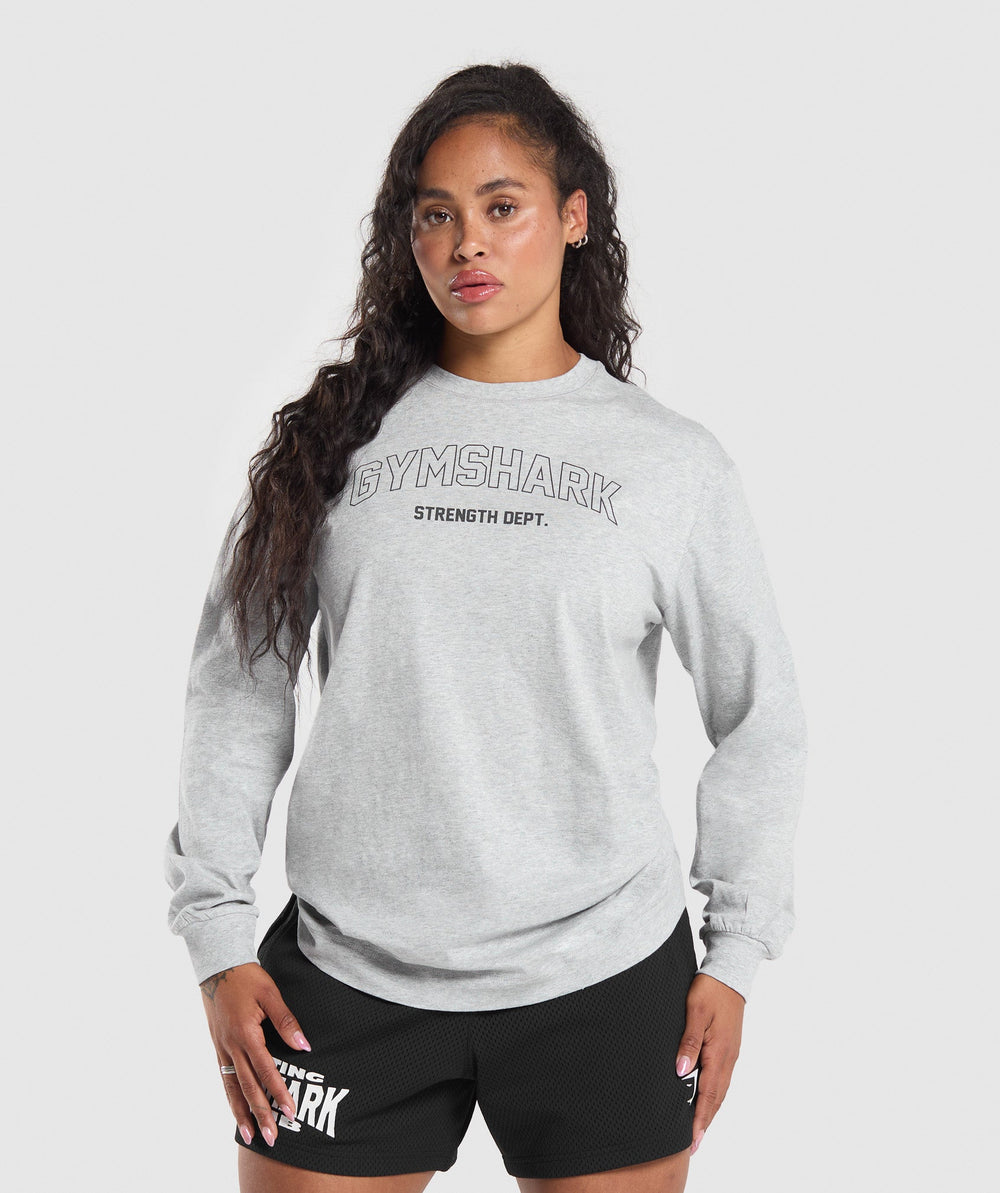 Strength Department Long Sleeve Skater Light Grey Core Marl