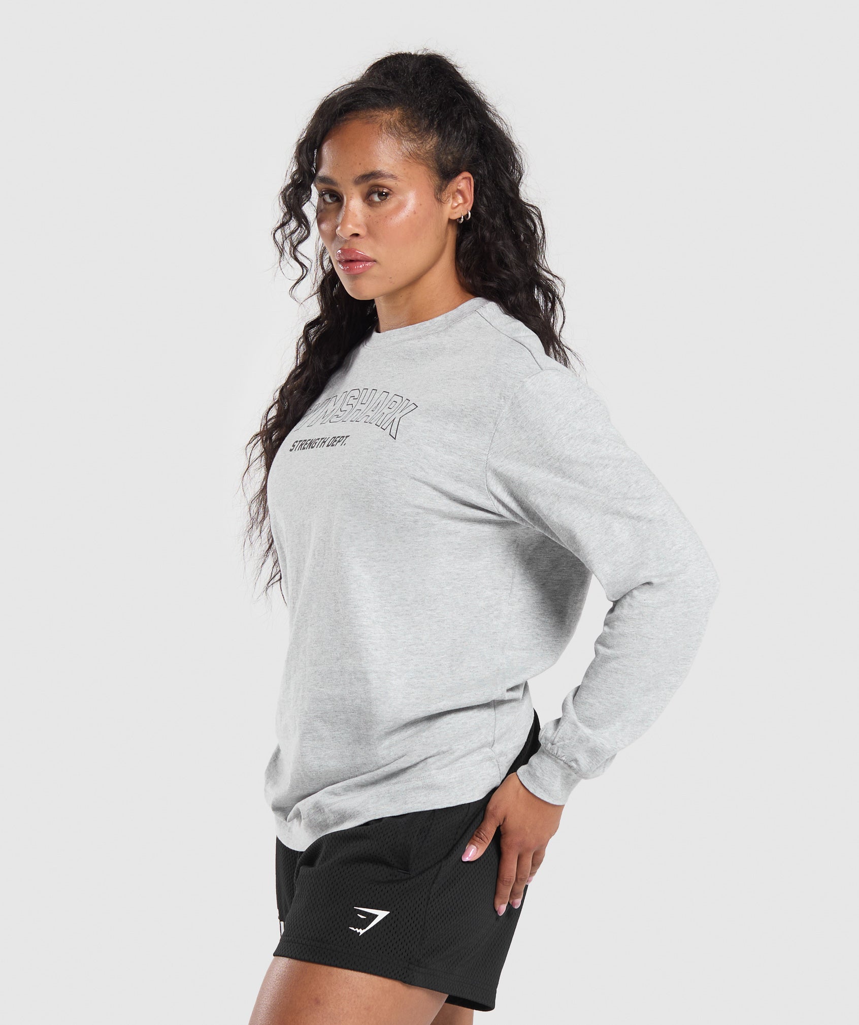 Strength Department Long Sleeve Skater Light Grey Core Marl