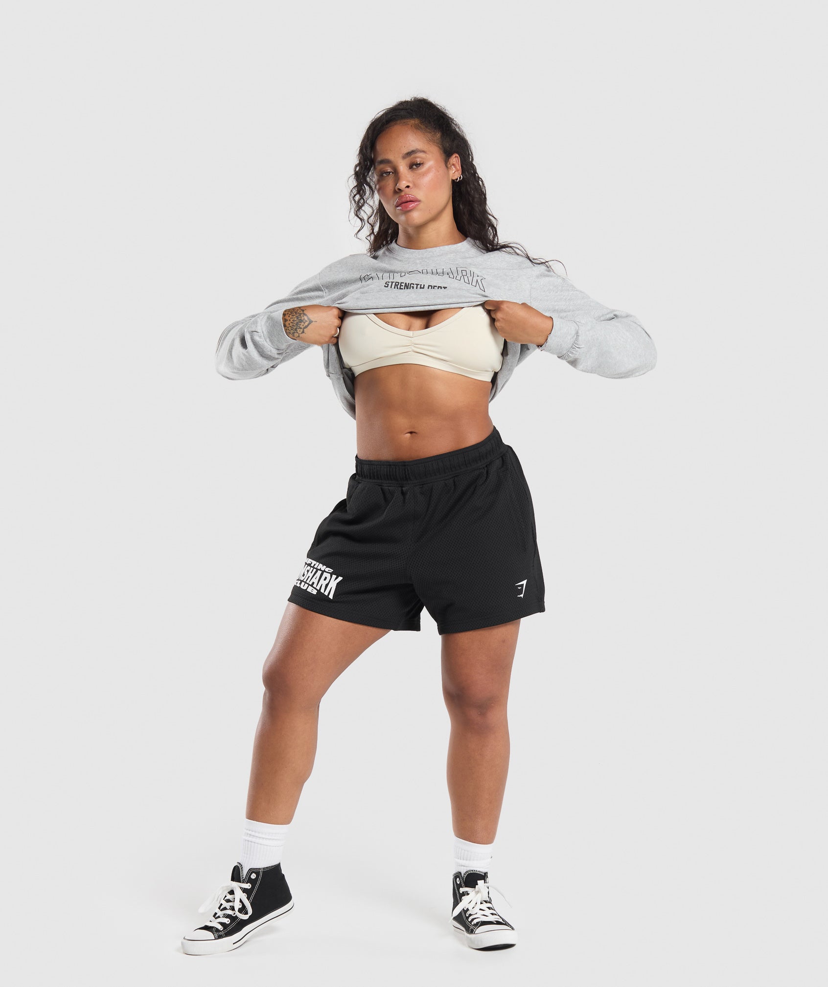 Strength Department Long Sleeve Skater Light Grey Core Marl