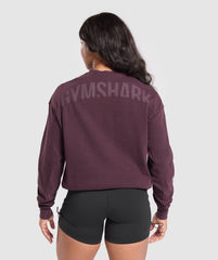 Power Oversized Long Sleeve Top Depth Purple