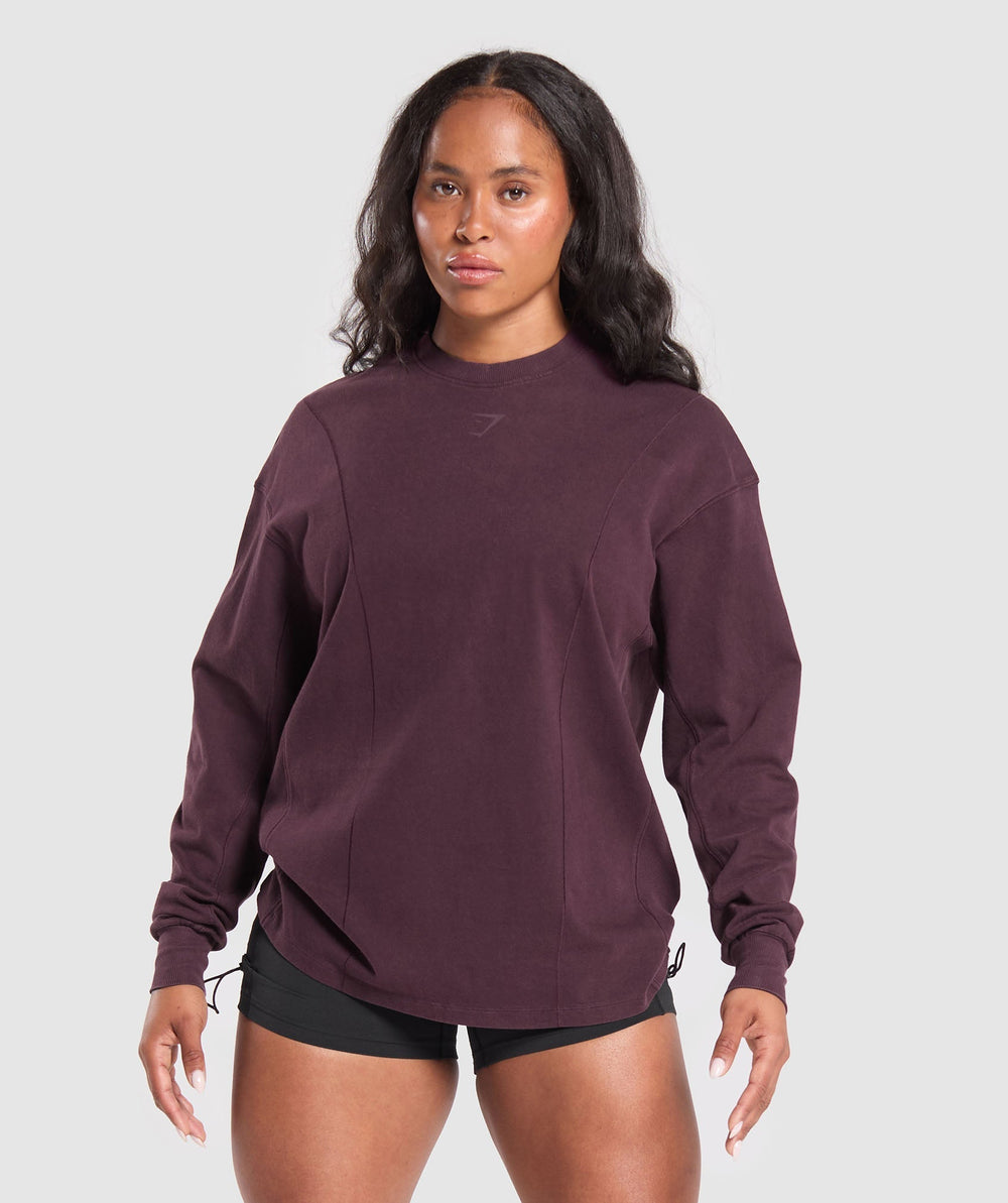 Power Oversized Long Sleeve Top Depth Purple