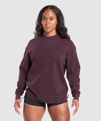 Power Oversized Long Sleeve Top Depth Purple