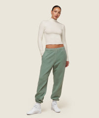 everywear Long Sleeve Ribbed Turtle Neck Soft White