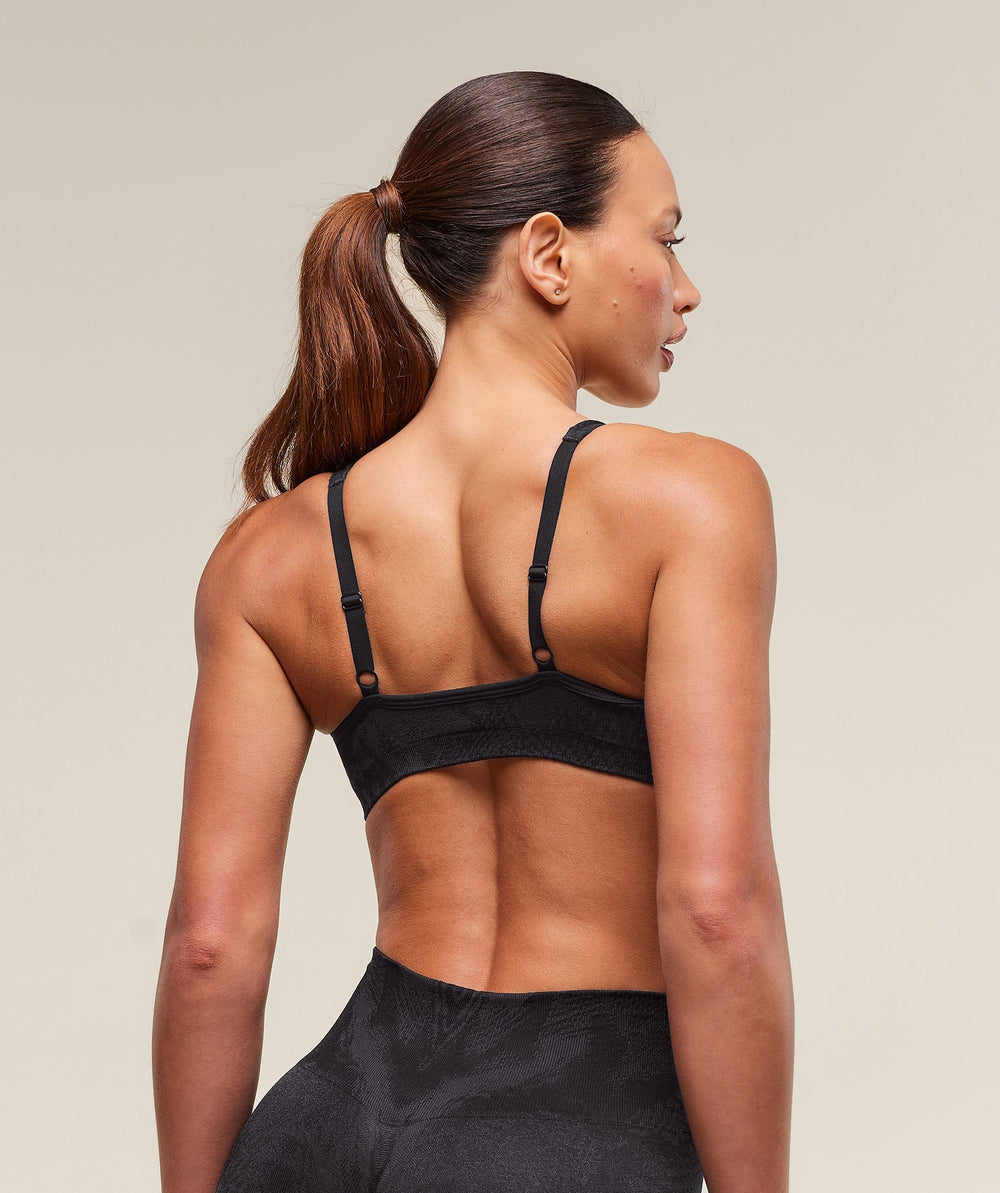 Adapt X Whitney Animal Seamless Twist Front Bra Asphalt Grey/Black