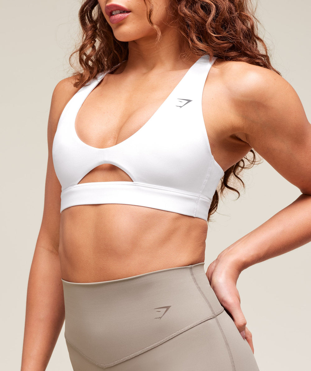 Peek A Boo Sports Bra White