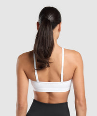 Halter Neck Sports Bra White
