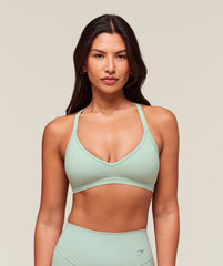 Cotton Racerback Sports Bra Morning Blue
