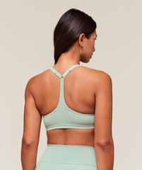 Cotton Racerback Sports Bra Morning Blue
