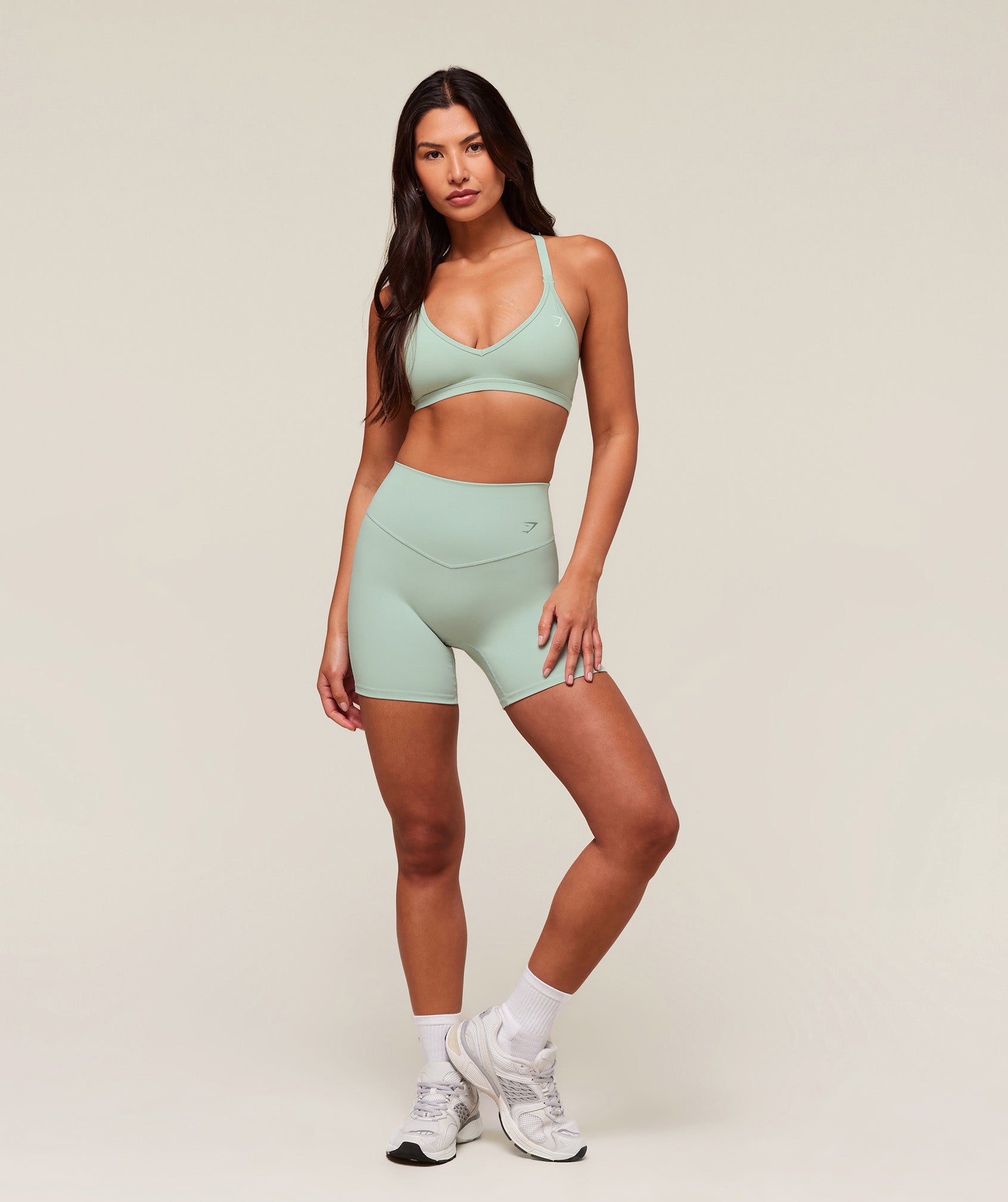 Cotton Racerback Sports Bra Morning Blue