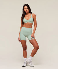Cotton Racerback Sports Bra Morning Blue