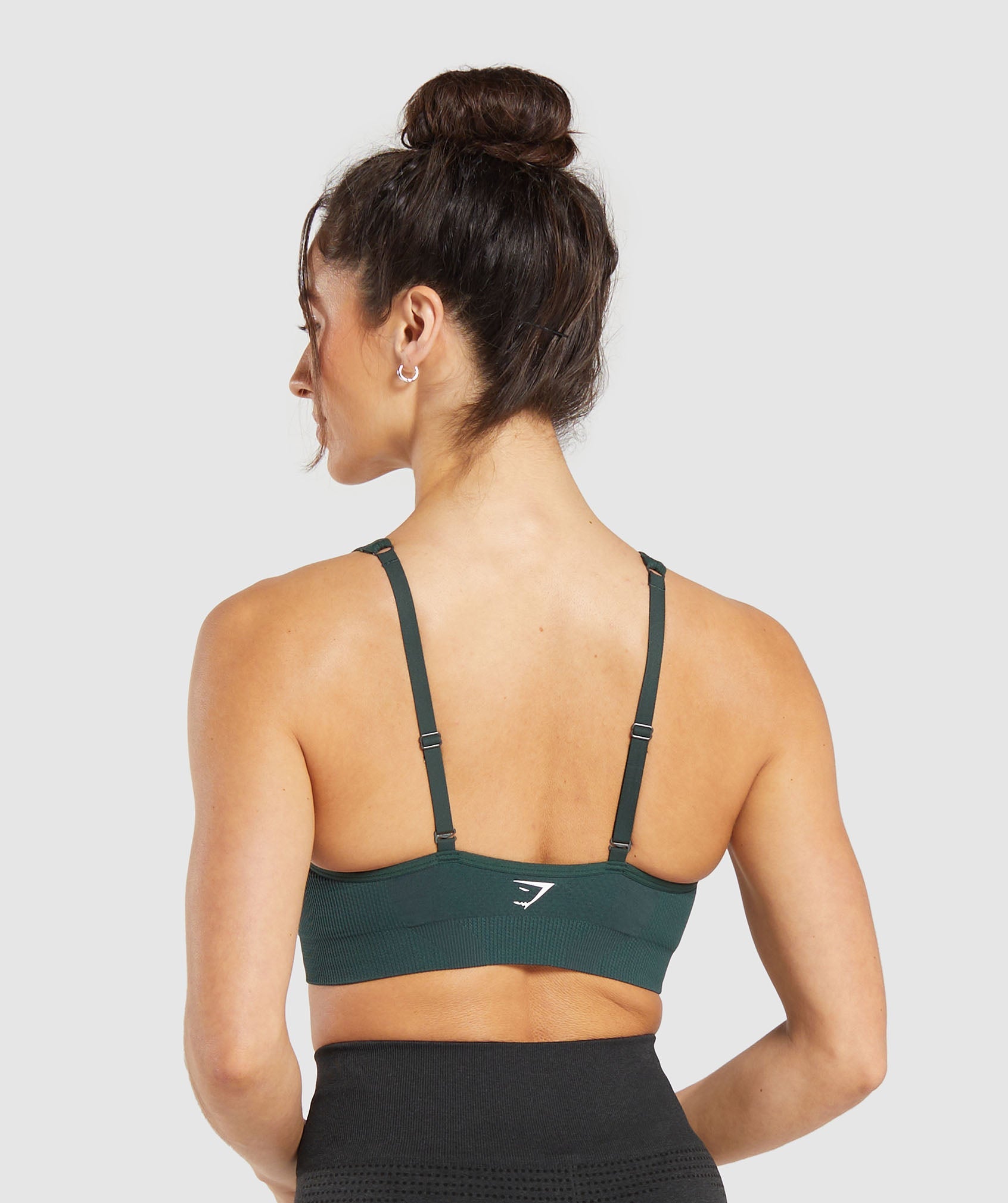 Vital V Neck Sports Bra Woodland Green Marl