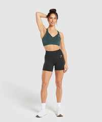 Vital V Neck Sports Bra Woodland Green Marl
