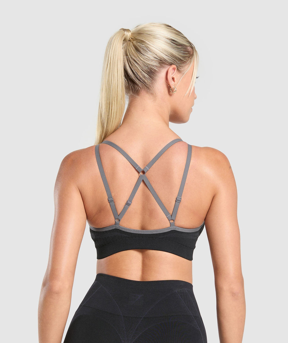 Apex Contrast Sports Bra Black/Brushed Grey