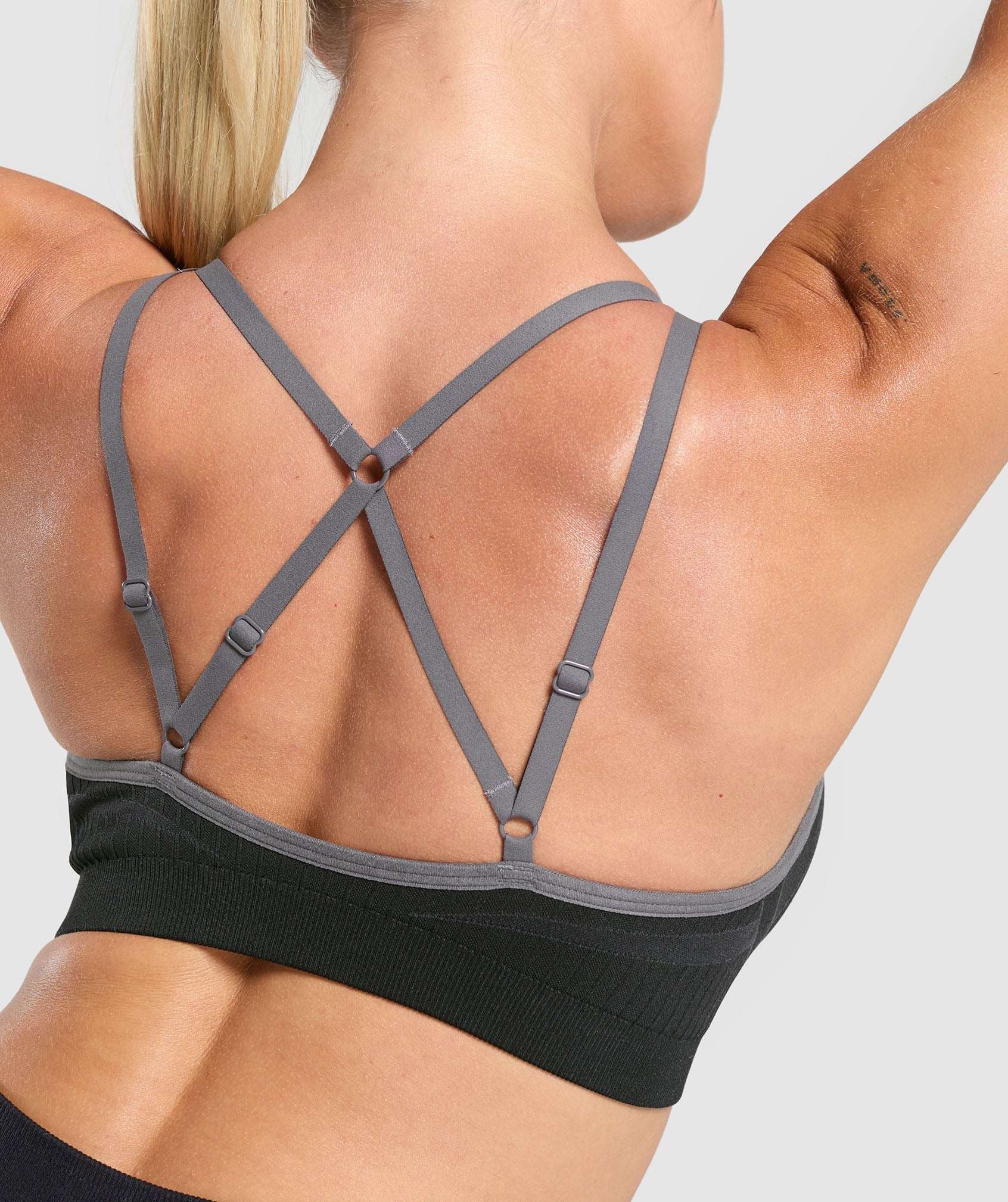 Apex Contrast Sports Bra Black/Brushed Grey