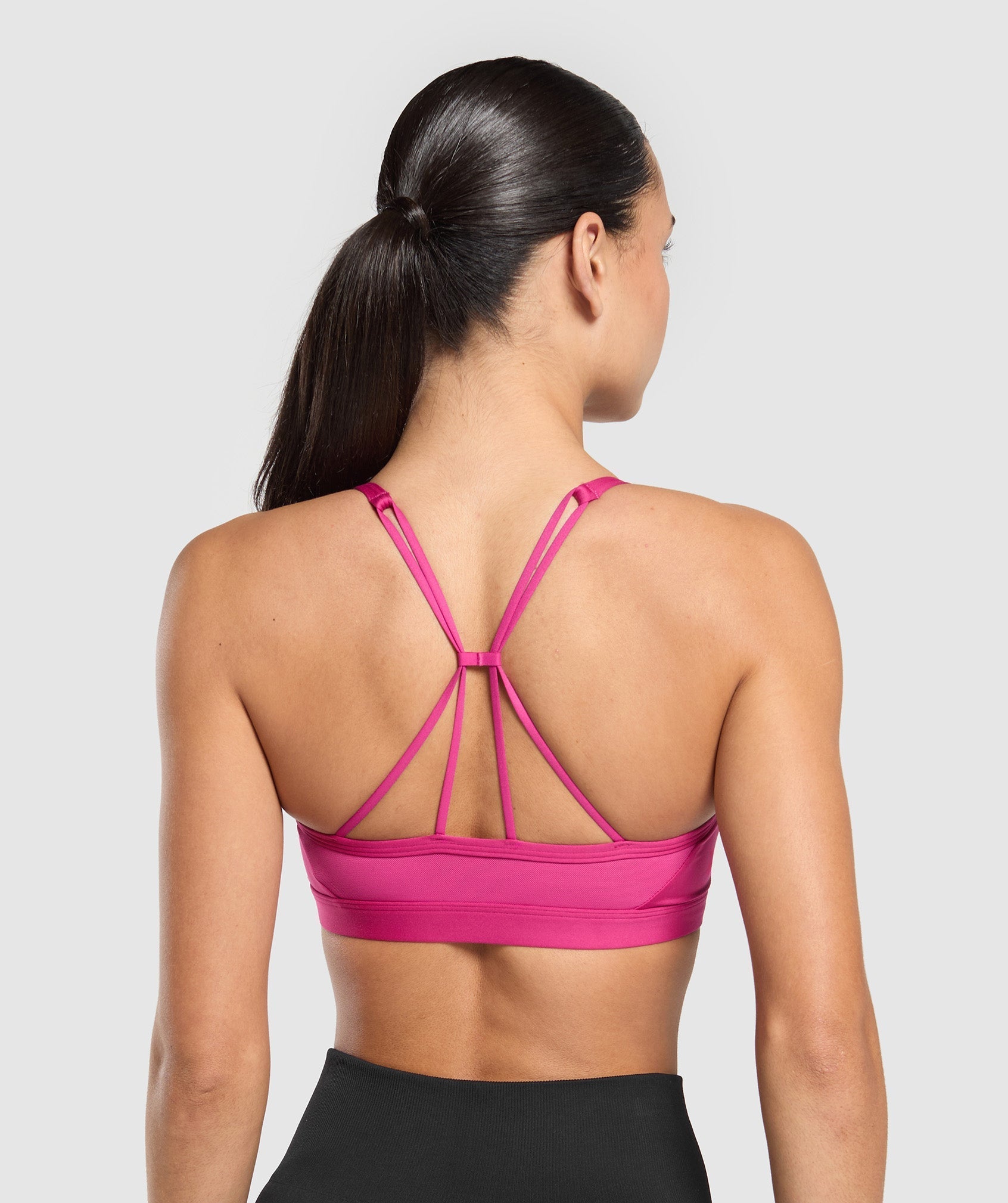 Ruched Strappy Sports Bra Winning Pink