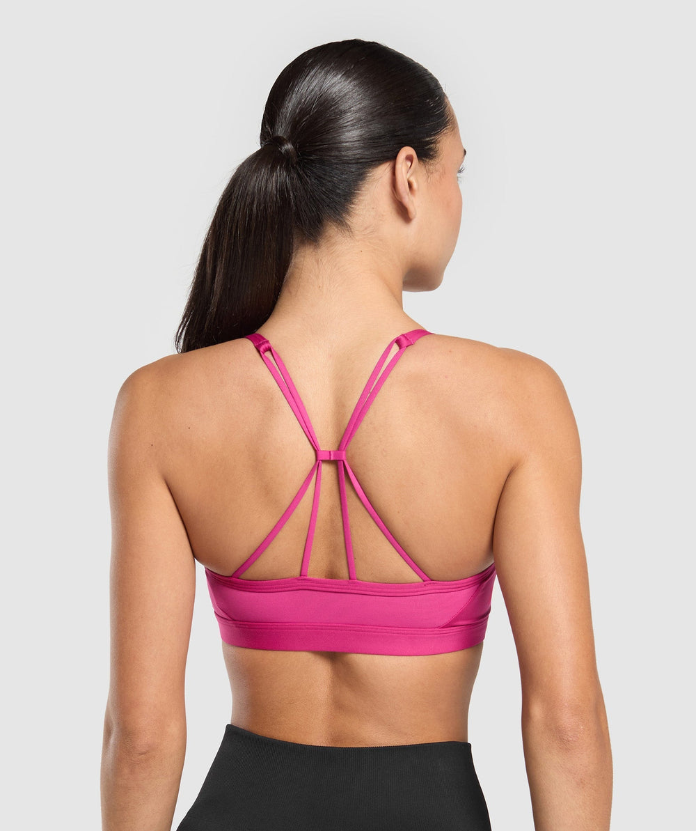 Ruched Strappy Sports Bra Winning Pink