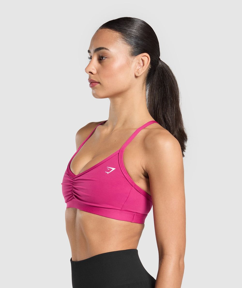 Ruched Strappy Sports Bra Winning Pink