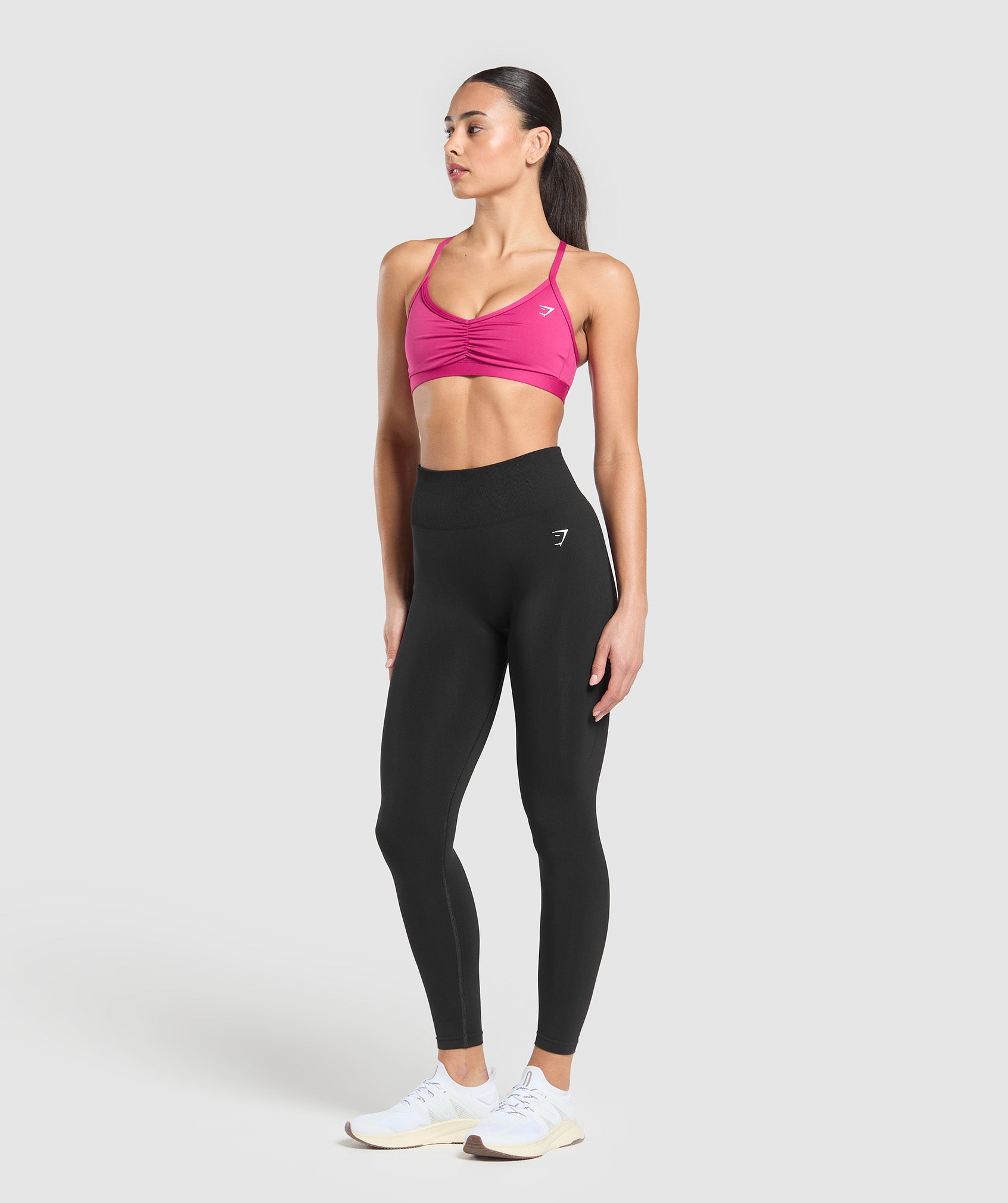 Ruched Strappy Sports Bra Winning Pink