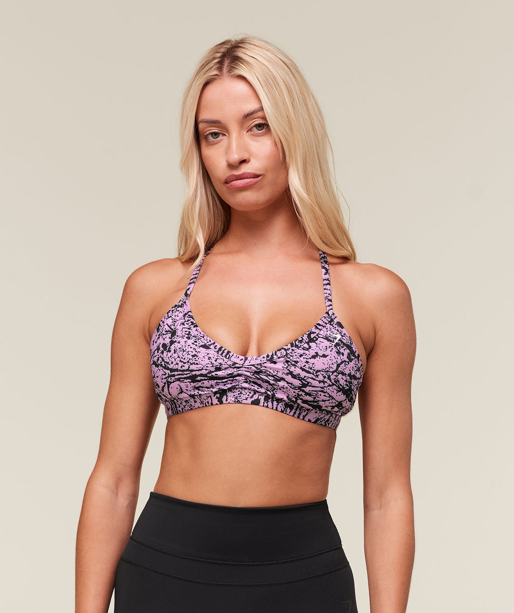 Printed Minimal Sports Bra Sour Pink
