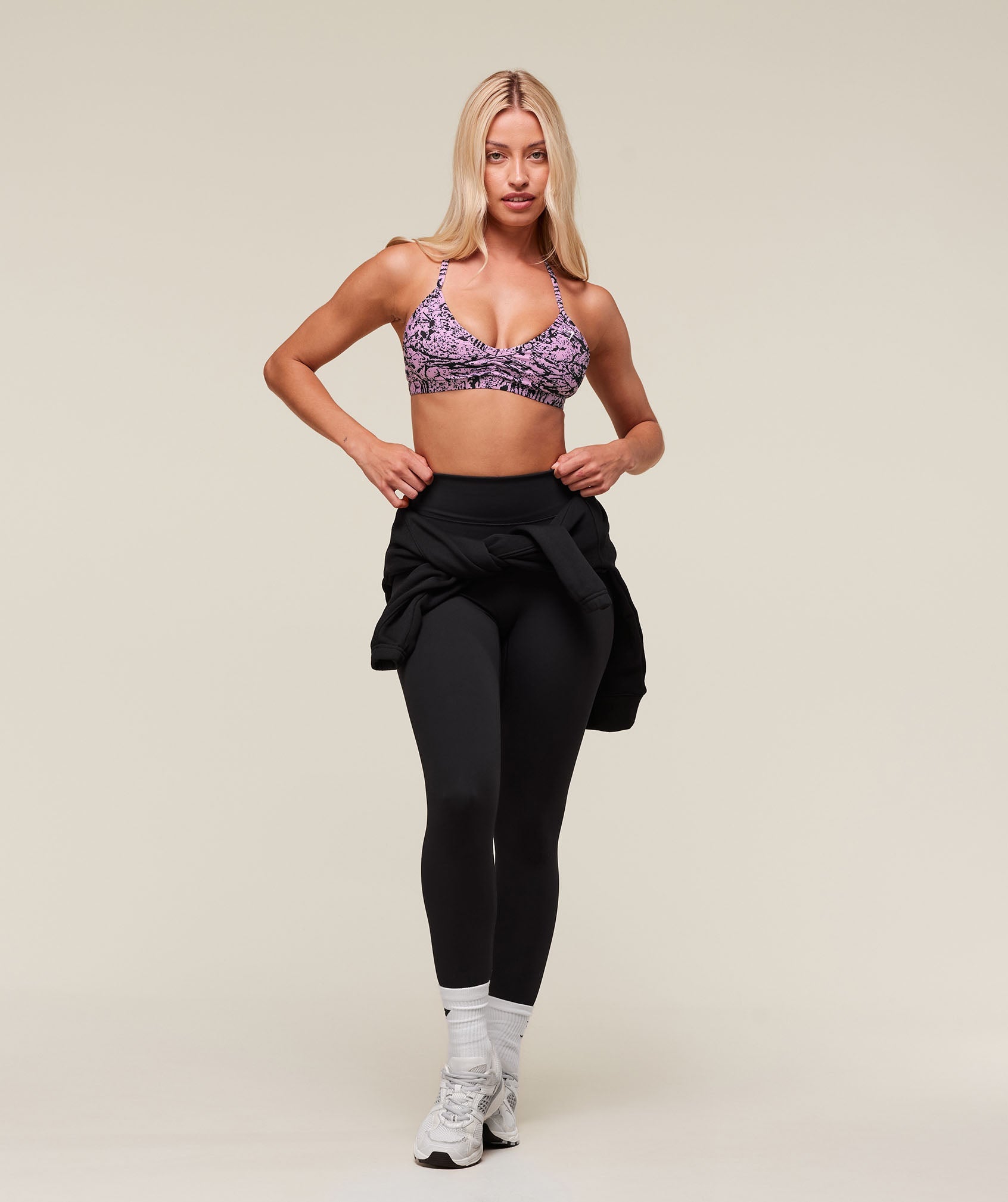 Printed Minimal Sports Bra Sour Pink