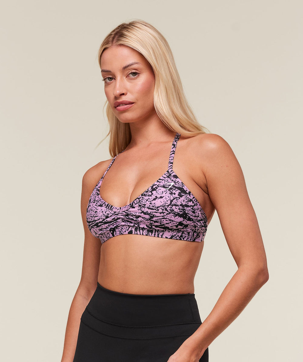 Printed Minimal Sports Bra Sour Pink