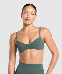 Elevate Ruched Sports Bra Slate Teal