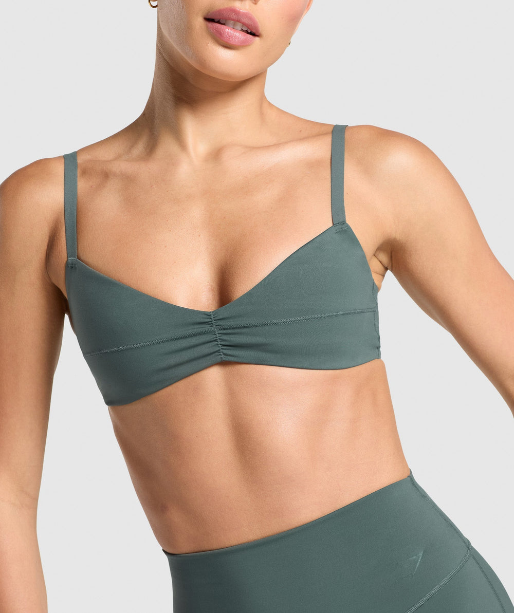 Elevate Ruched Sports Bra Slate Teal