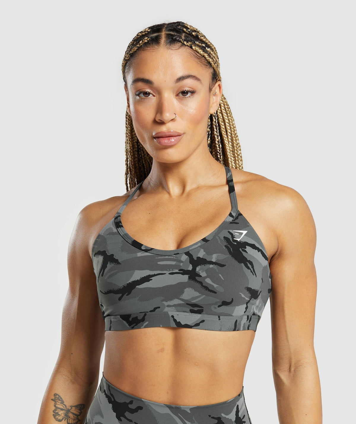 Legacy Printed Sports Bra Pitch Grey
