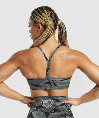 Legacy Printed Sports Bra Pitch Grey