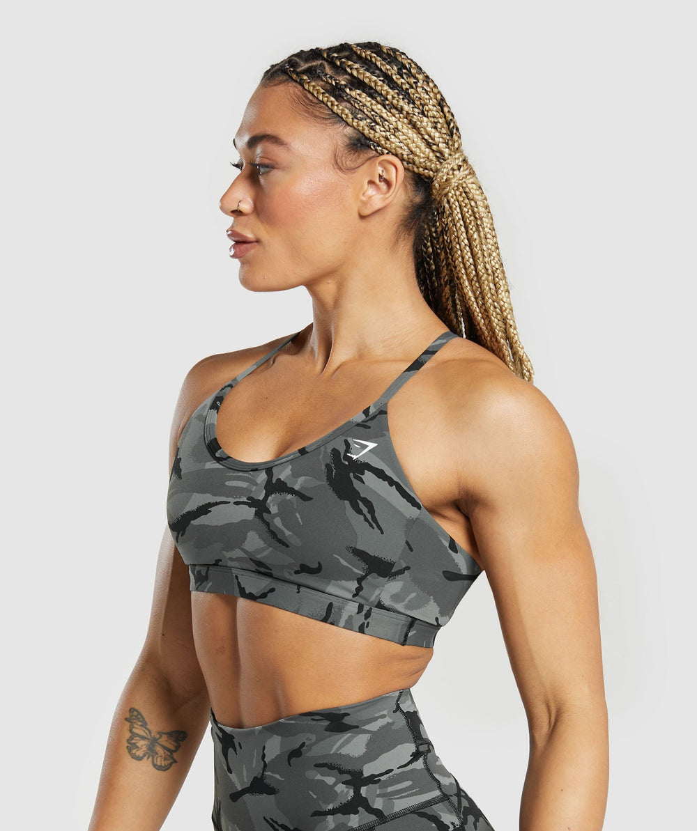 Legacy Printed Sports Bra Pitch Grey