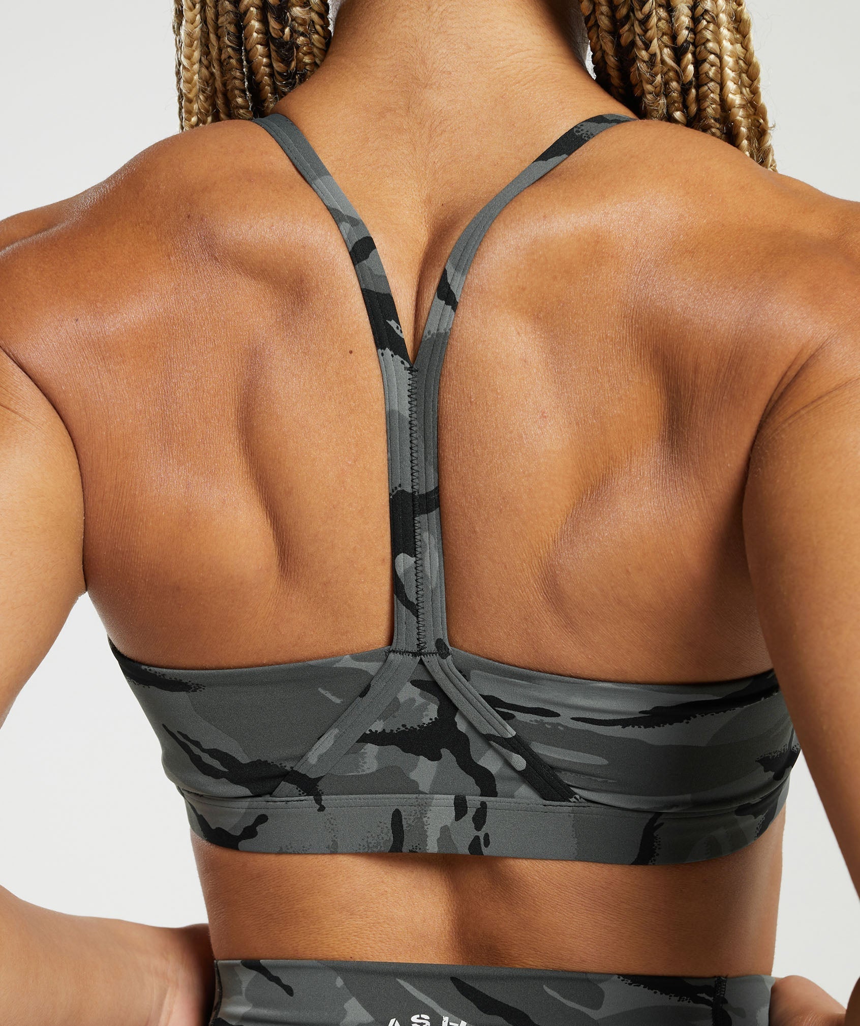 Legacy Printed Sports Bra Pitch Grey