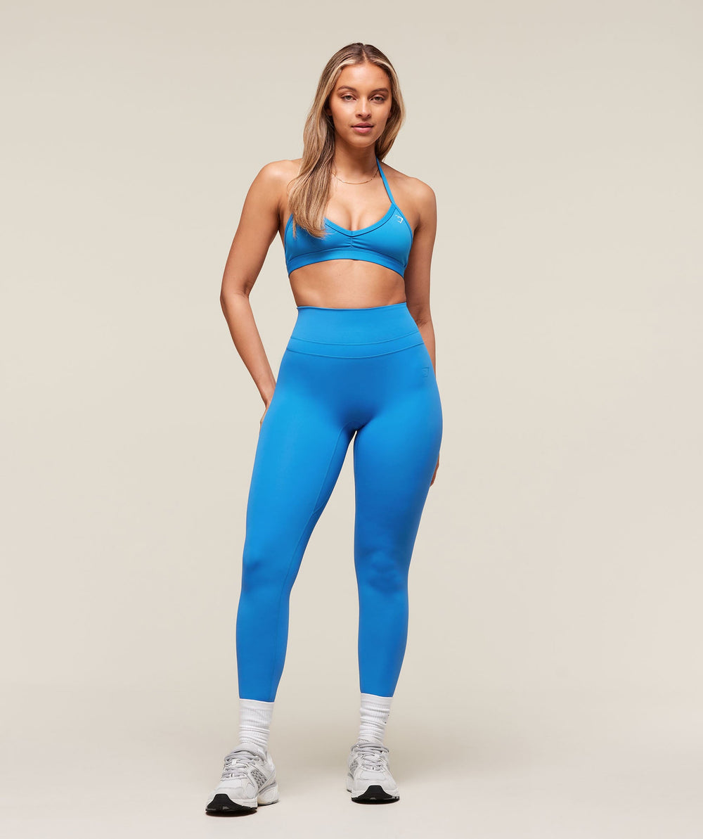Minimal Halterneck Sports Bra Active Blue