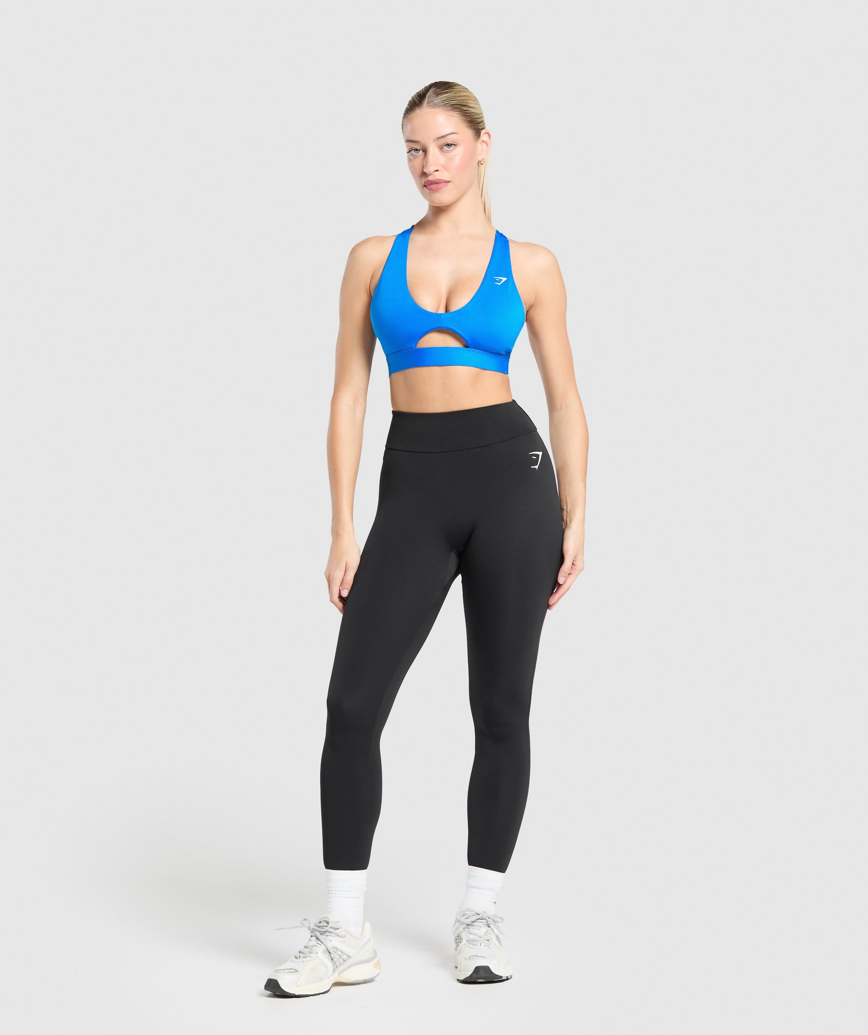 Peek A Boo Sports Bra Barbell Blue