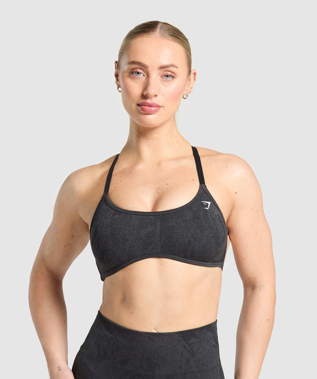 Adapt Camo Cross Back Sports Bra Asphalt Grey/Black