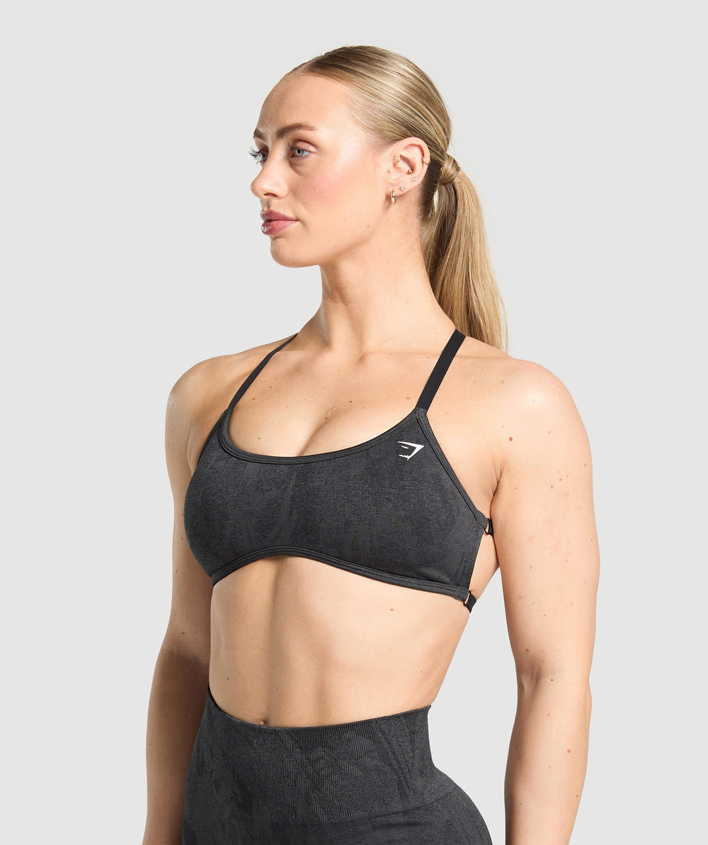 Adapt Camo Cross Back Sports Bra Asphalt Grey/Black